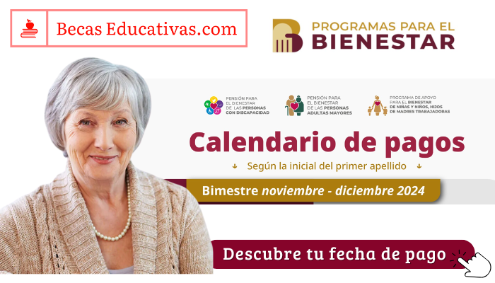 Calendario de pagos de la Pensión Bienestar