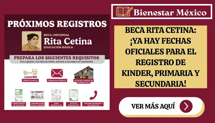 Beca Rita Cetina: ¡Ya hay Fechas Oficiales para el Registro de Kinder, Primaria y Secundaria!