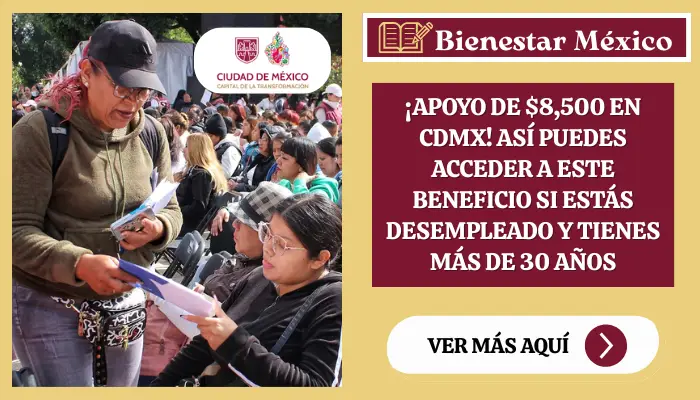 ¡Apoyo de $8,500 en CDMX! Así Puedes Acceder a Este Beneficio si Estás Desempleado y Tienes Más de 30 Años