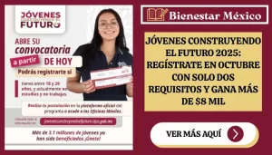 Jóvenes Construyendo el Futuro 2025: Regístrate en octubre con solo dos requisitos y gana más de $8 mil.