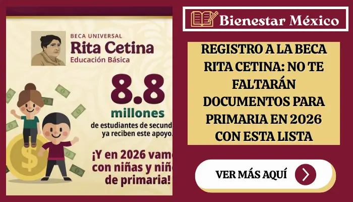 Registro a la Beca Rita Cetina: No te Faltarán Documentos para Primaria en 2026 con Esta Lista