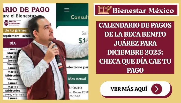 Calendario de pagos de la Beca Benito Juárez para diciembre 2025: Checa que día cae TU PAGO