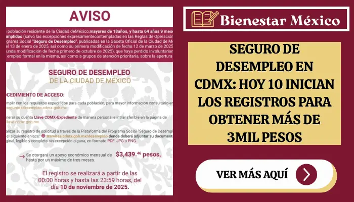 Seguro de Desempleo en CDMX: HOY 10 INICIAN LOS REGISTROS para Obtener más de 3MIL PESOS