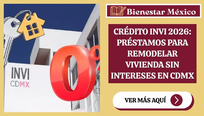 Crédito INVI 2026: Préstamos para remodelar vivienda sin intereses en CDMX