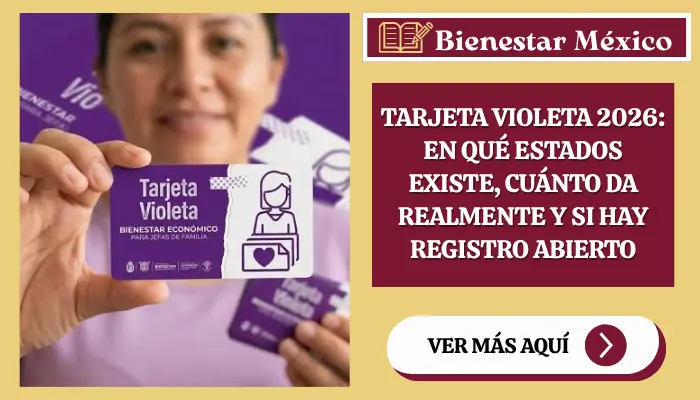 Tarjeta Violeta 2026: en qué estados existe, cuánto da realmente y si hay registro abierto