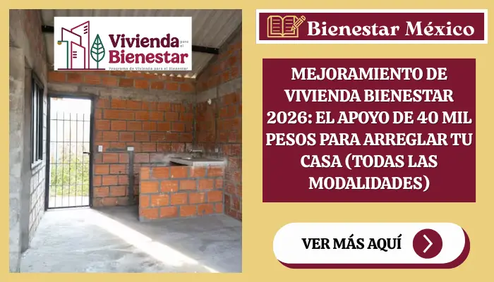 Familia frente a su casa mejorada con el apoyo de Mejoramiento de Vivienda Bienestar 2026 de Conavi