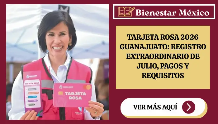 Mujer registrándose en la app de la Tarjeta Rosa Guanajuato 2026 para recibir el apoyo de 6 mil pesos