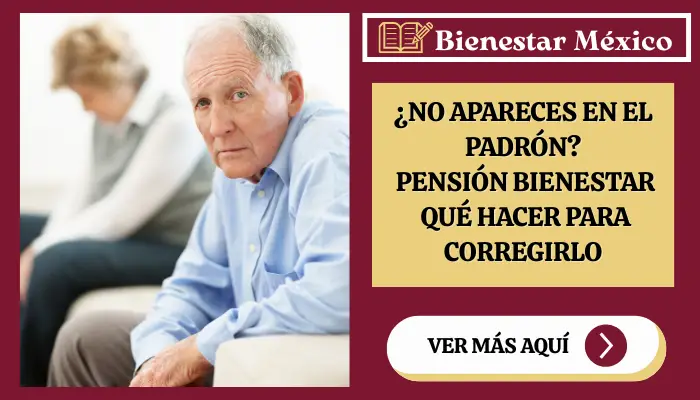 Adulto mayor consultando con su CURP el padrón de la Pensión Bienestar en el portal oficial gob.mx