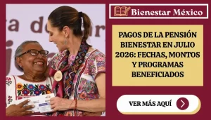 Pagos de la Pensión Bienestar en julio 2026 con montos y calendario por letra del apellido